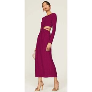 ML Monique Lhuillier Purple Metallic Knit Dress